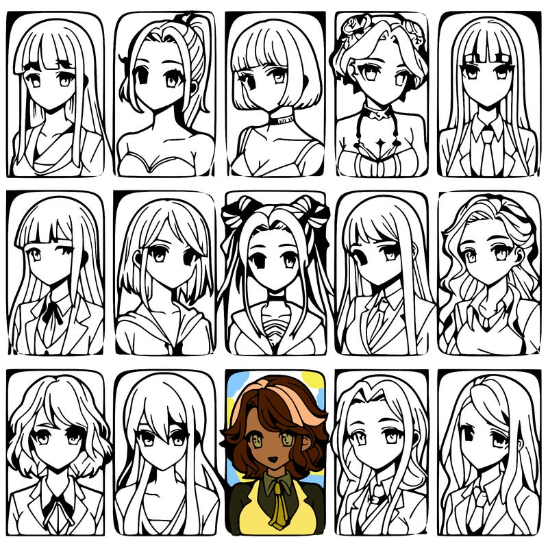 girls that look diffrent anime