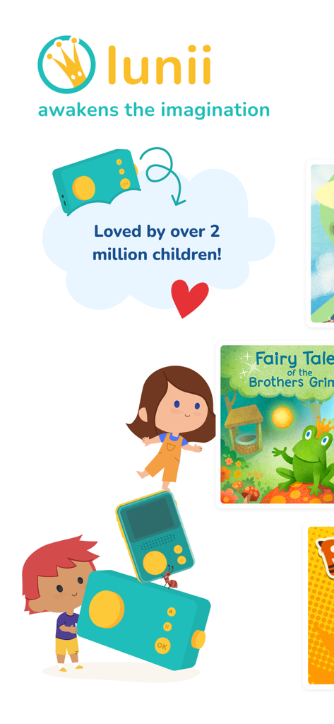 Contador de histórias interativo sem tela Lunii com audiolivros de contos de fadas e ilustrações infantis
