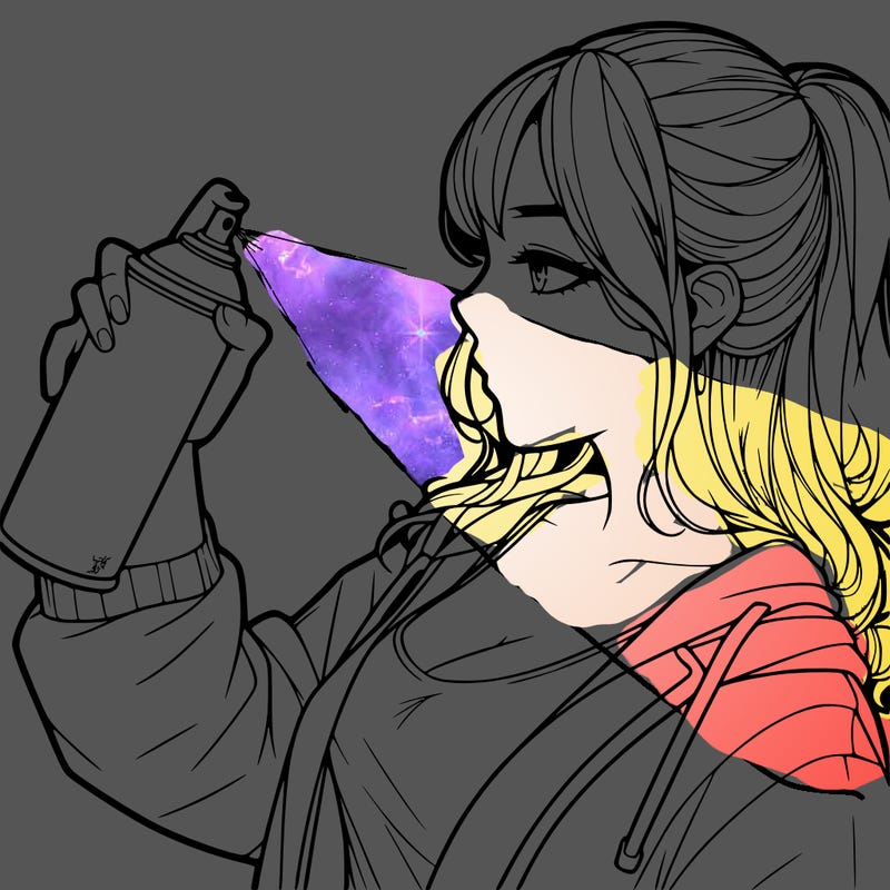 a realistic girl spray, painting