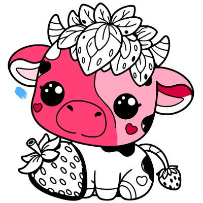 cute strawberry cow