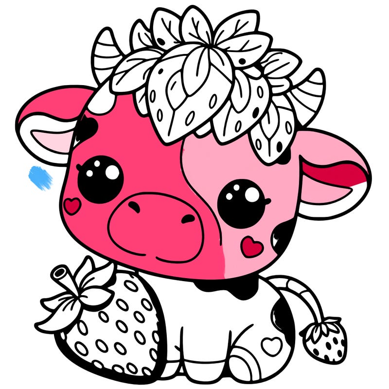 cute strawberry cow