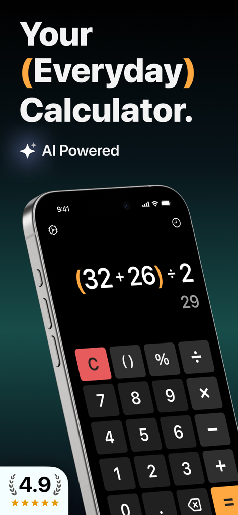 Interfaz moderna de la aplicación Calculadora y Resolutor de Matemáticas con el lema Tu Calculadora Diaria