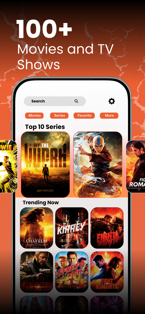 Dodo Web View app interface displaying a variety of movies and TV shows available for streaming