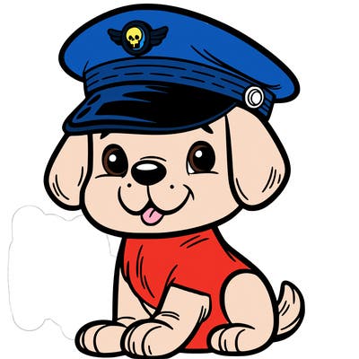 dog in  cap