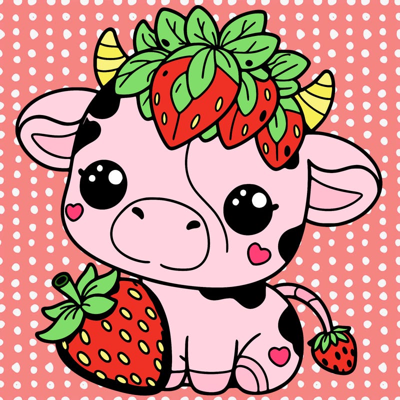 cute strawberry cow