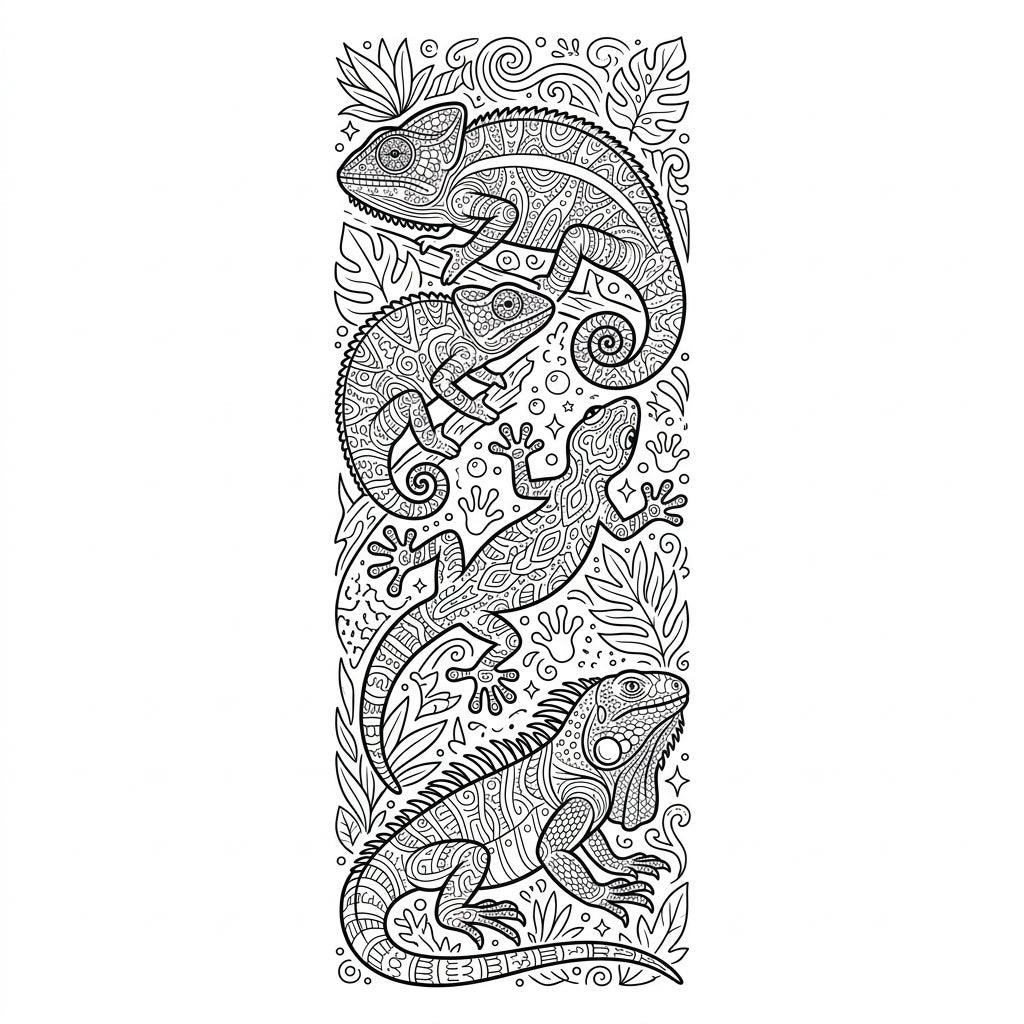 Intricate Lizards Coloring Page for Adults - Free Printable — Color Pop