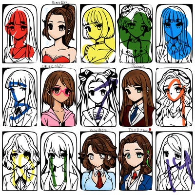 girls that look diffrent anime