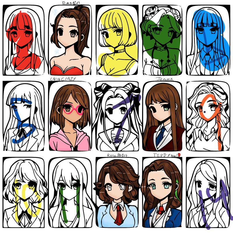 girls that look diffrent anime