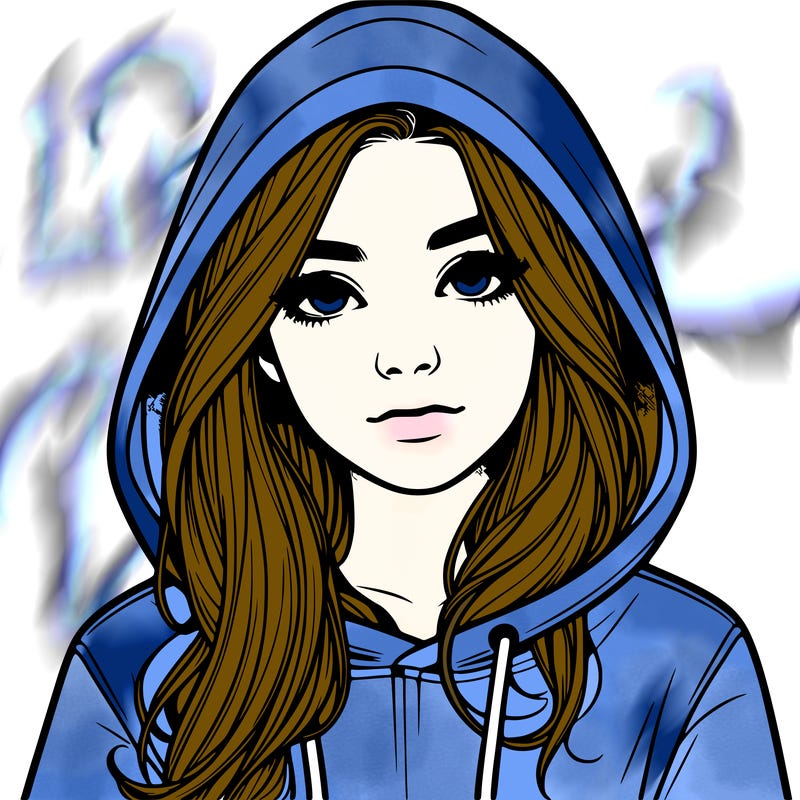 realistic girl with a hoodie