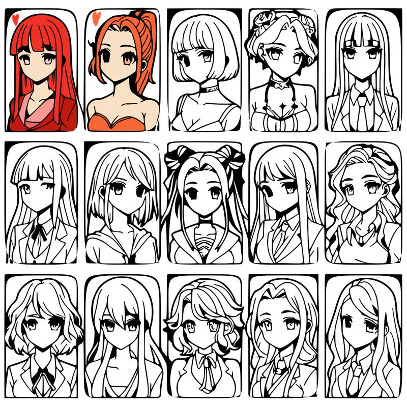 girls that look diffrent anime