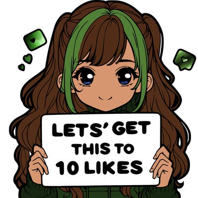 girl holding up sign that says let’s get this to 10 likes realistic