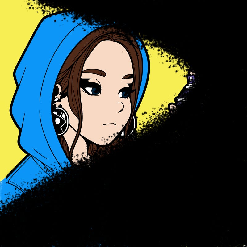 a realistic girl, spray painting