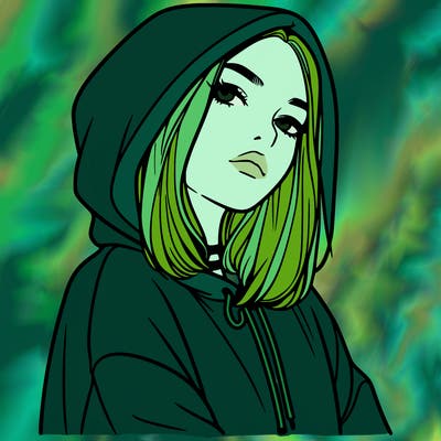 a realistic girl in a hoodie