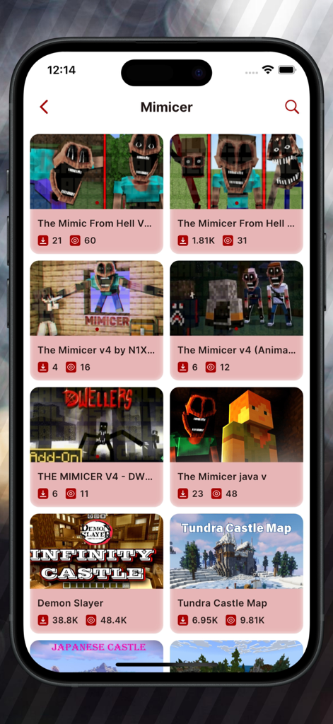 A selection of mimic and horror mods for Minecraft Pocket Edition