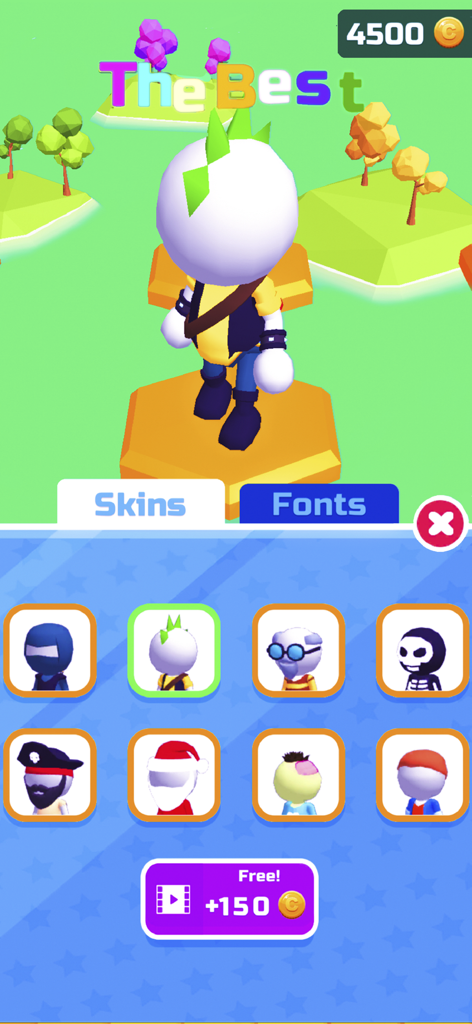 Do Not Fall .io - Skins de personajes y menú de personalización en Do Not Fall io