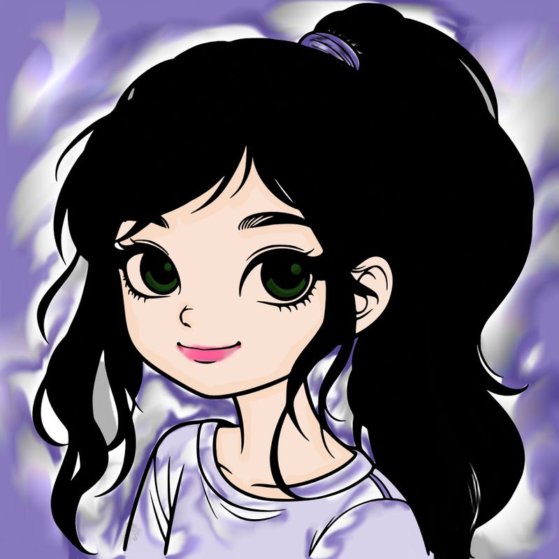 realistic girl with ponytail