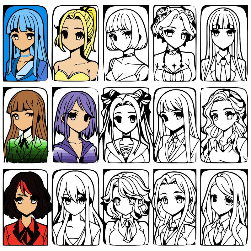 girls that look diffrent anime