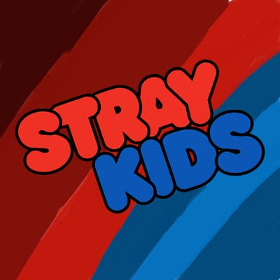 bubble letters saying stray kids