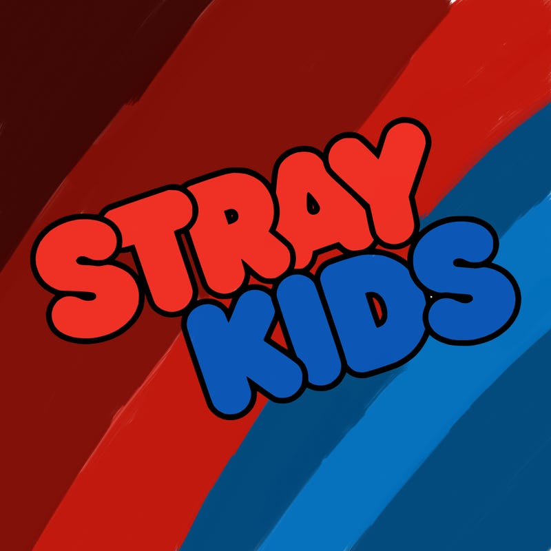 bubble letters saying stray kids