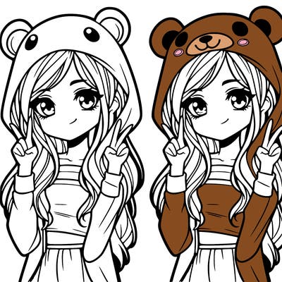 teen girl in animal costume