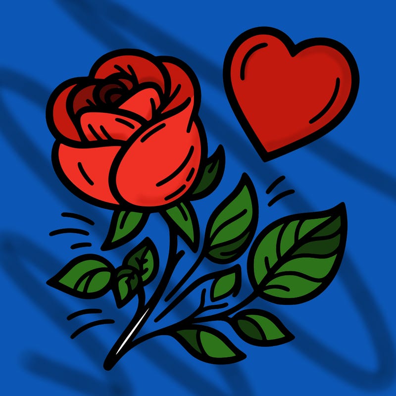rose and heart
