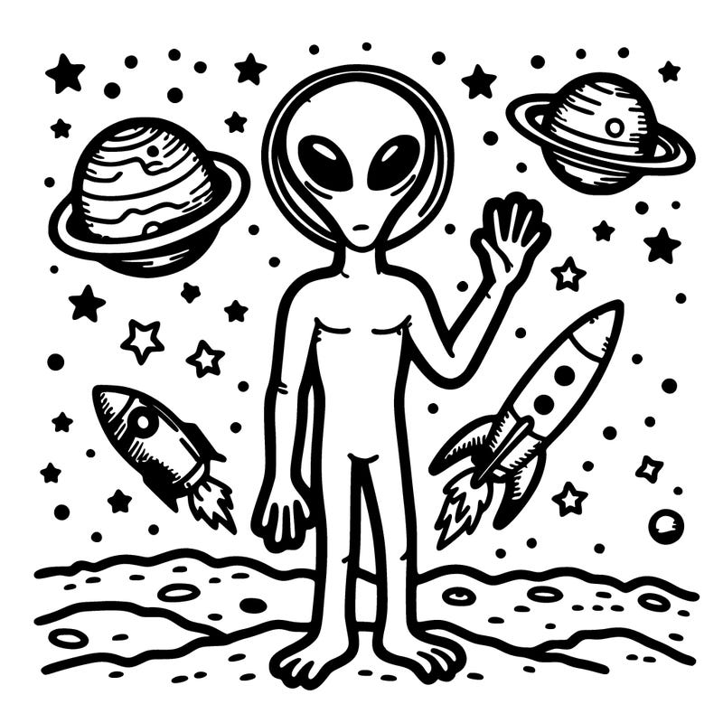 alien in space