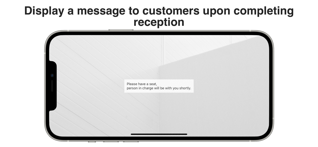 iPhone screen displaying a custom message for visitors after completing their check-in