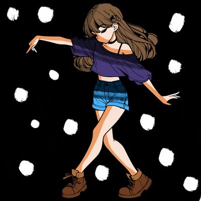 realistic girl danceing