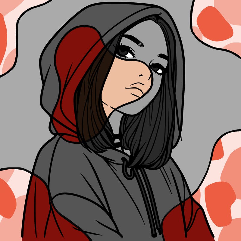 a realistic girl in a hoodie