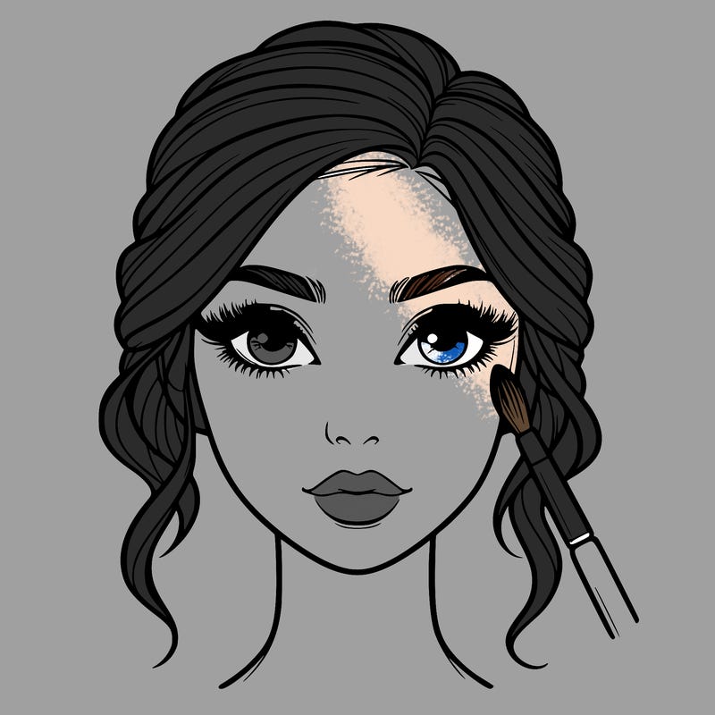 realistic person with makeup