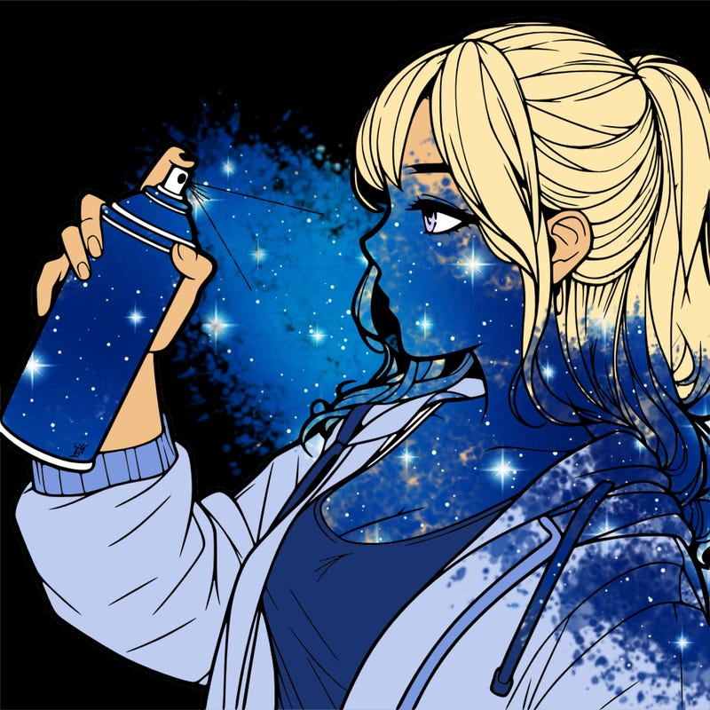 a realistic girl spray, painting