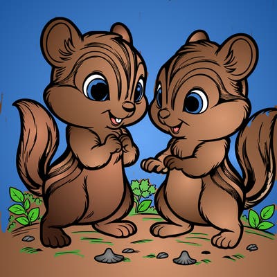 two tamias playing together while they stand up realistic