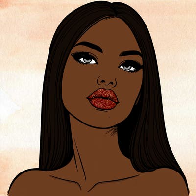 realistic woman with full lips