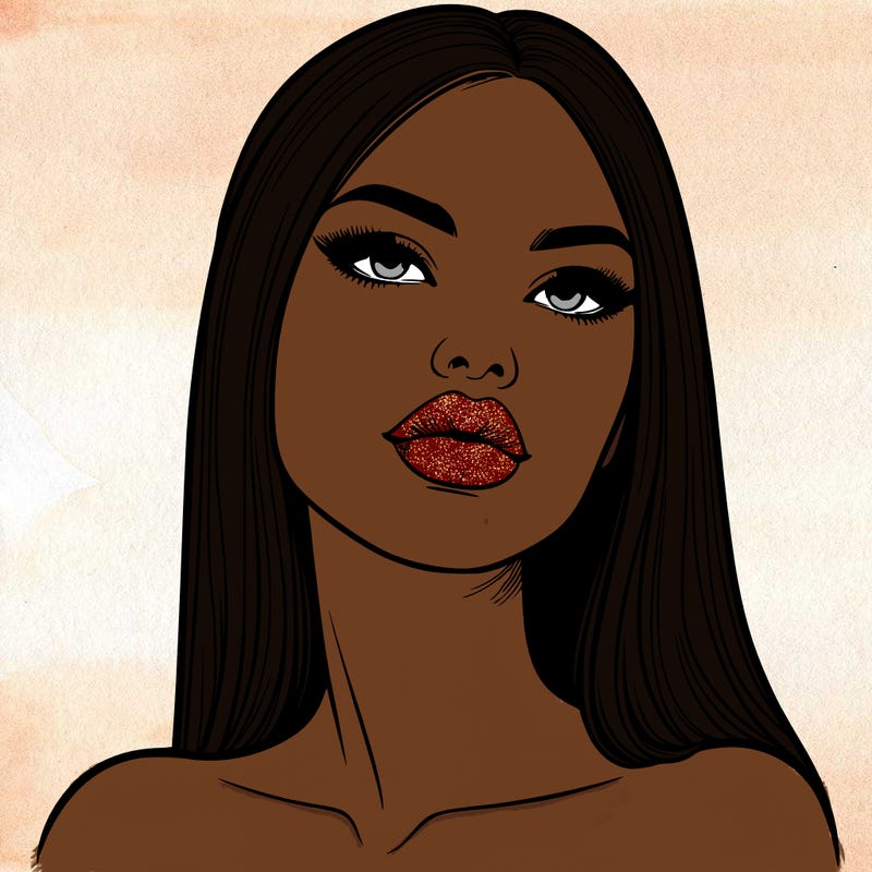 realistic woman with full lips