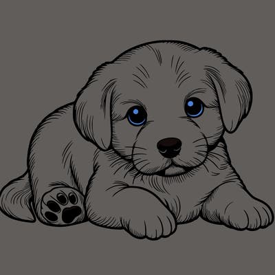 a cute realistic puppy