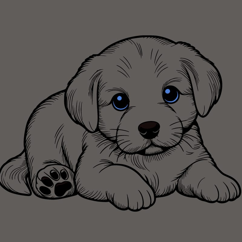 a cute realistic puppy