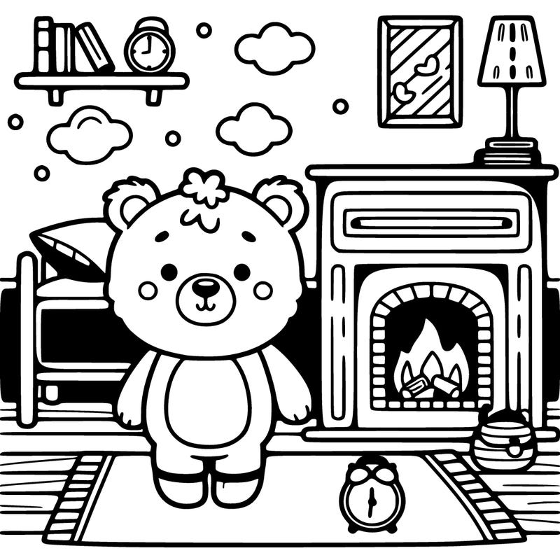 cute bear in room