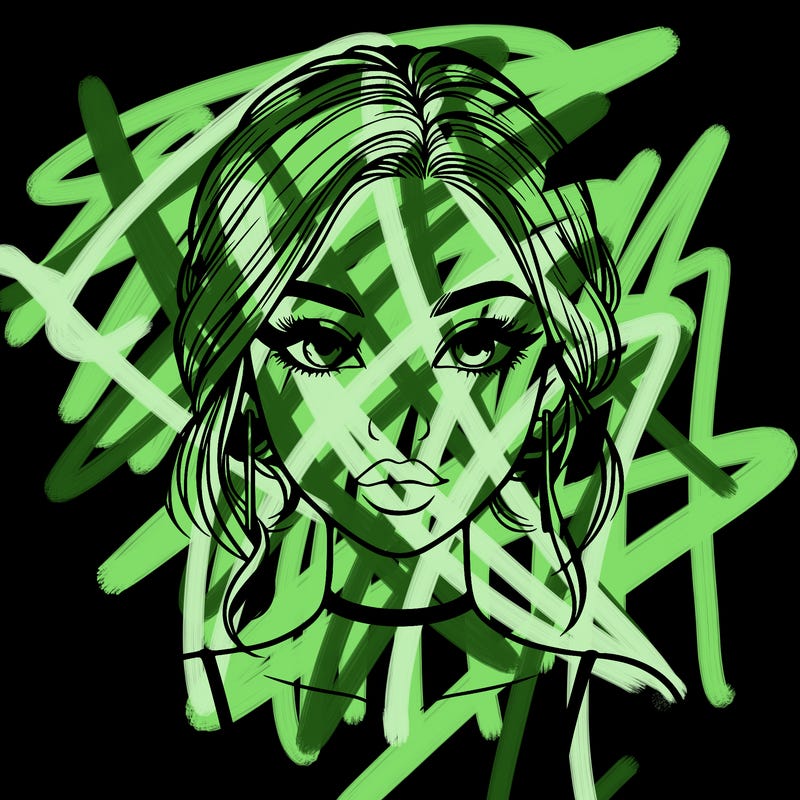 realistic girl with makeup on