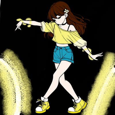 realistic girl danceing