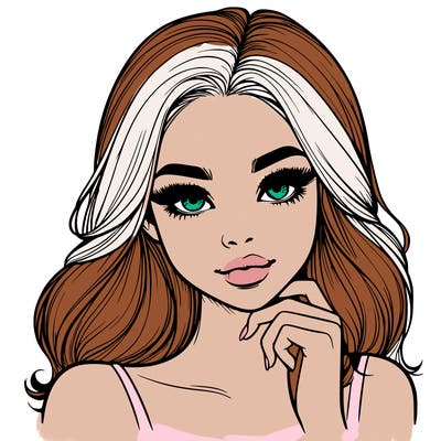 realistic girl with makeup pretty and freckles