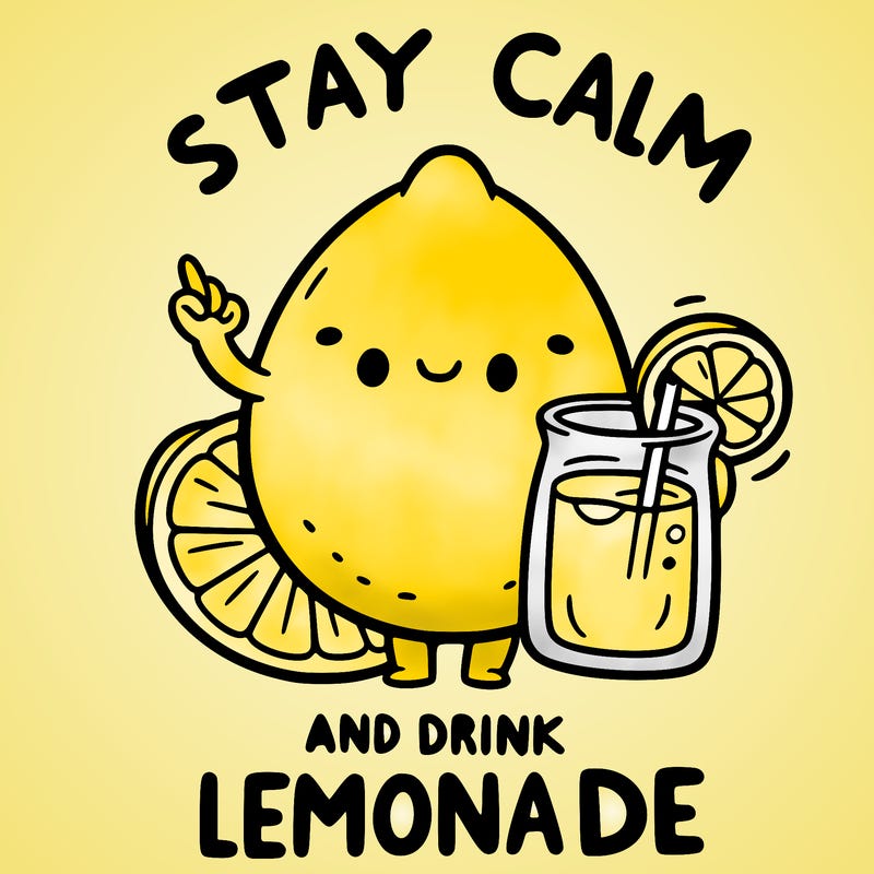 stay calm and drink lemonade