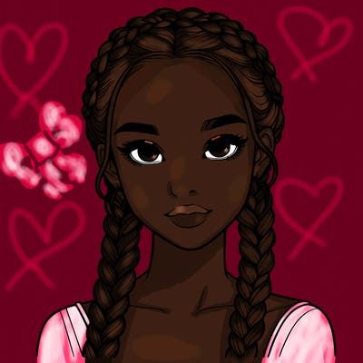 realistic girl with braids