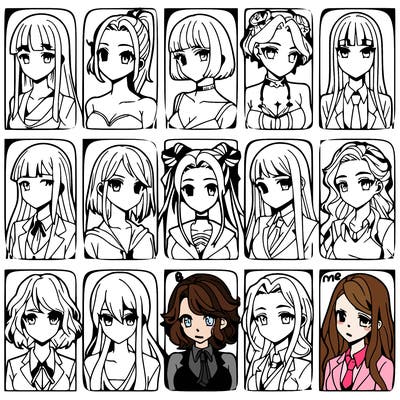 girls that look diffrent anime