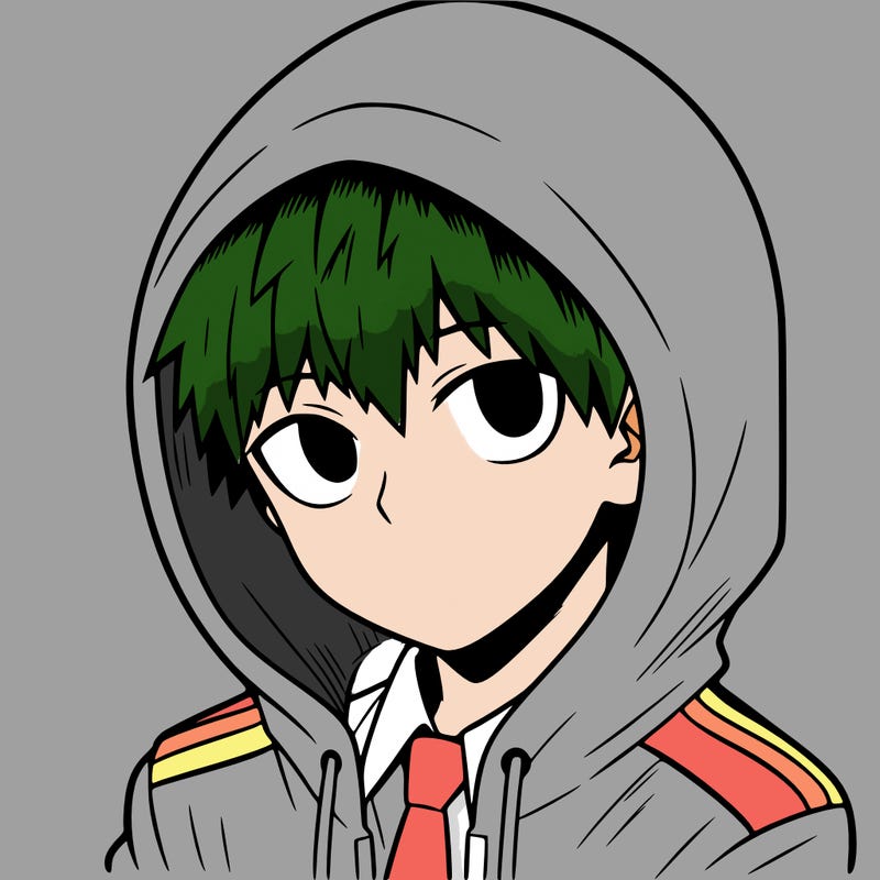 manga character with a hoodie