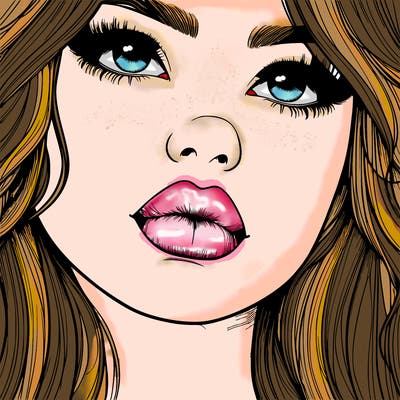 really realistic girl with lips