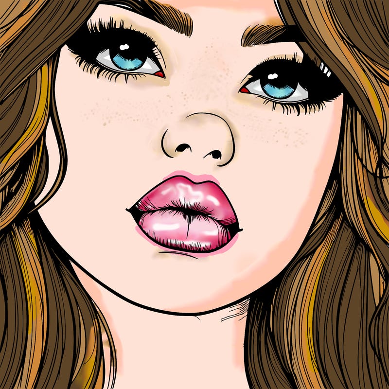 really realistic girl with lips