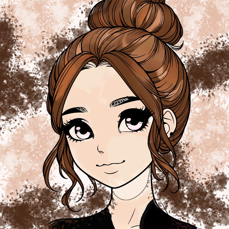 realistic pretty girl with hair in bun