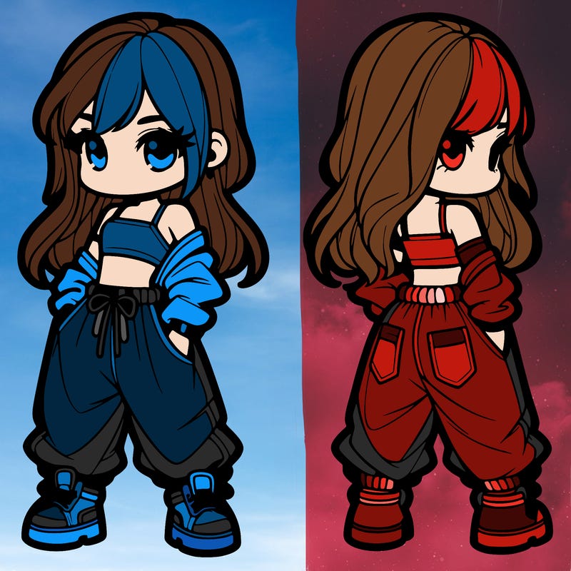 girl in crop top and baggy pants