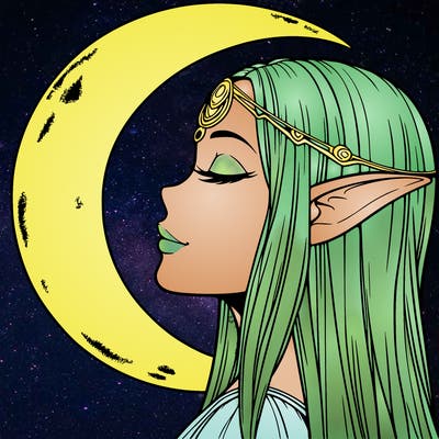 a realistic moon elf
