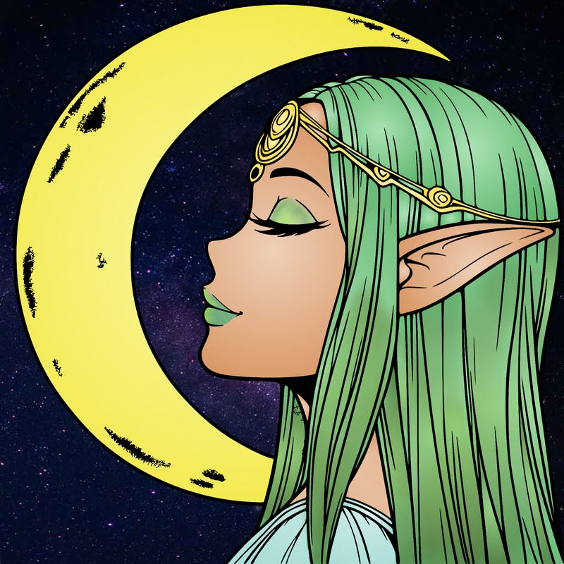 a realistic moon elf